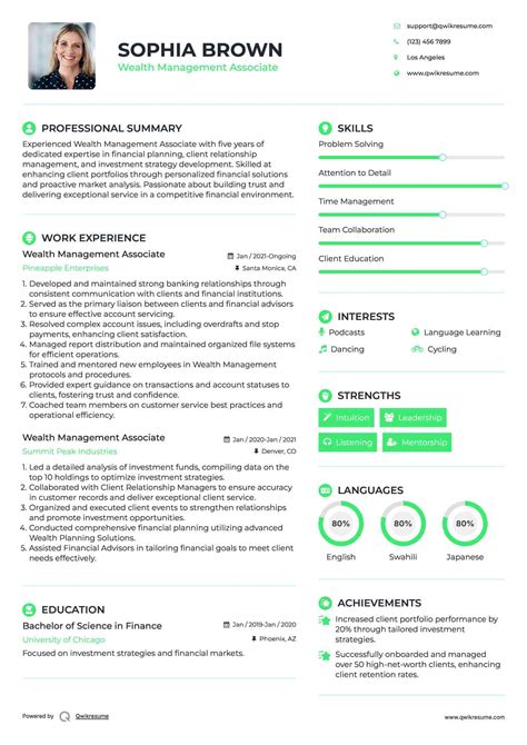 10 Wealth Management Associate Resume Samples Templates For 2025