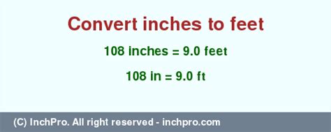 108 Inches In Ft Convert 108 Inches To Feet Inchpro Com
