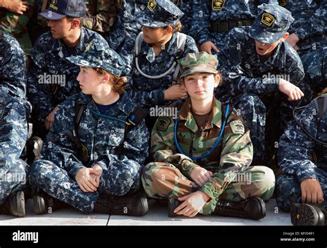 161106 N Pj969 615 Fort Pierce Fla Nov 6 2016 U S Naval Sea Cadet Corps Seaman Recruit Terner Palm Beach Division Waits For Her Shipmates To Get Settled For A Group Photo Cadets Are Not