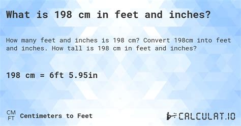 Convert 198 cm in Feet Instantly: Precise Height Conversion Guide