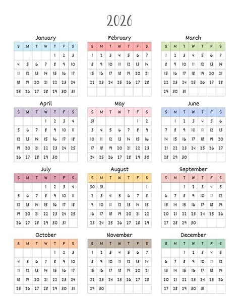 2026 Us Yearly Calendar