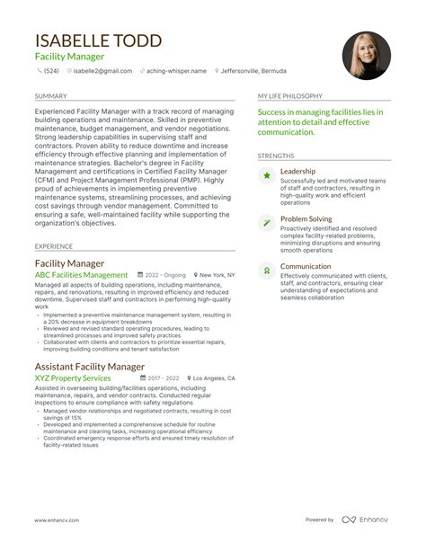 3 Successful Facility Manager Resume Examples And Writing Tips For 2024