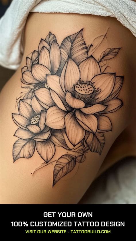 56 Thigh Tattoos Women Flowers Stunning Designs