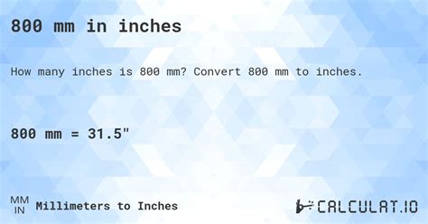 Convert 800 mm to Inches Easily!