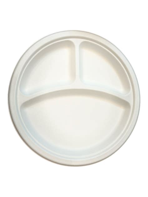 9 Eco Biodegradable Compostable Bagasse 3 Compartment Plates 500Ct P Plus Packaging