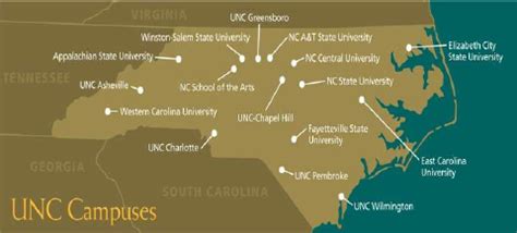 A Map Of All The University Of North Carolina Unc Campuses The Download Scientific Diagram