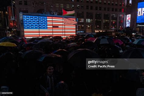 Activists Gathered On Times Square In Front Of U S Army Recruiting