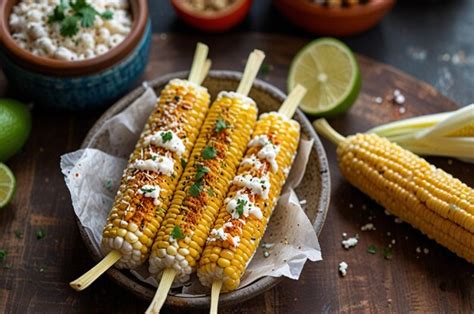 Ai Generated Elotes Grilled Mexican Street Corn On The Cob With Cotija