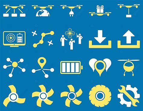 Air Drone And Quadcopter Tool Icons Aircraft Cargo Chopper Vector