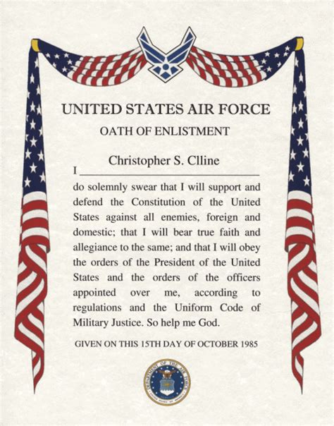 Air Force Oath Of Enlistment Air Force Oath Of Enlistment