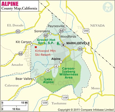 Alpine County Map California Us County Maps