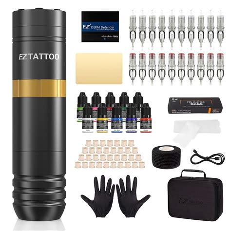Amazon Com Ez Tattoo Kit Tattoo Gun Kit Complete With Rotary Tattoo
