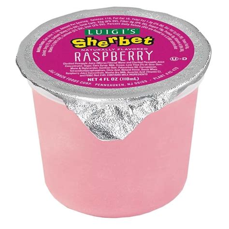 Amazon Com J And J Snack Foods Luigi S Raspberry Sherbet Cup 4 Ounce Pink Disposable Everyday Use Everyday Baking Frozen Desserts And Toppings Everything Else