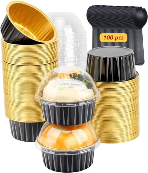 Amazon Com Lnyzqus 5Oz Mini Cake Baking Pans With Lids 100 Pack