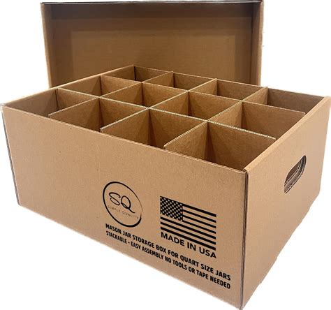 Amazon Com Mason Jar Storage Box Set Of Three For Quart Size Canning