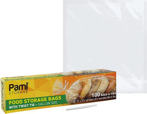 Amazon Com Pami Plastic Food Bags With Twist Ties Gallon Size 11X12 5 Amazon Com Pami Plastic Food Bags With Twist Ties Gallon Size 11X12 5