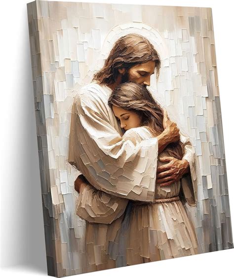 Amazon Com Sooneedear Canvas Wall Art Prints 1St Day In Heaven Poster Jesus Christ Embracing Woman Poster First Day In Heaven Painting Picture For Living Room Home Decor Blonde Beauty 24X36inch Unframe Posters Prints