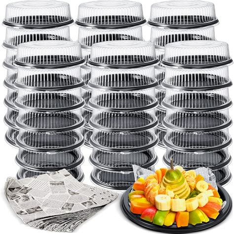 Amazon Com Tessco 48 Pcs 12 In Catering Trays With Lids Serving Trays Amazon Com Tessco 48 Pcs 12 In Catering Trays With Lids Serving Trays