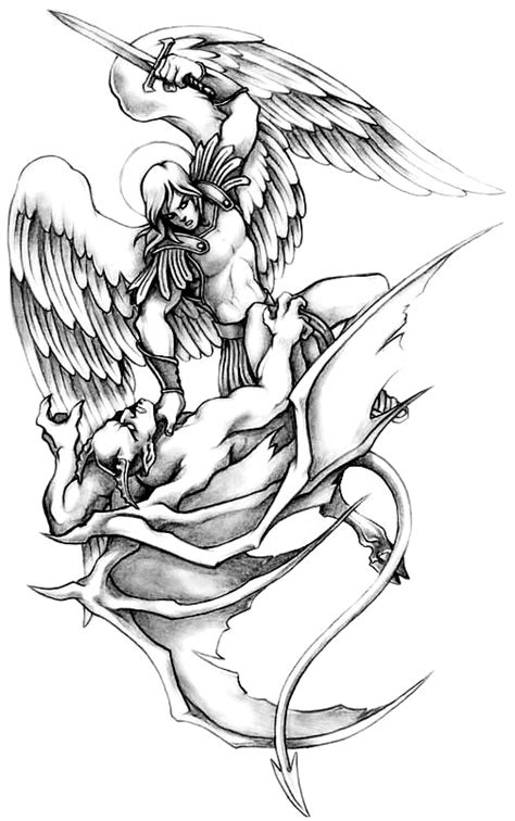 Angel Slaying Devil Temporary Tattoo Easytatt Ink Uk