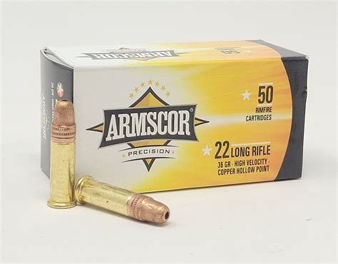 Armscor 22 Lr Ammunition High Velocity Arm50309 36 Grain Copper Hollow