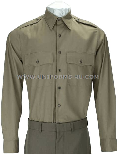 Army Green Service Uniform Agsu Long Sleeve Shirt Officer