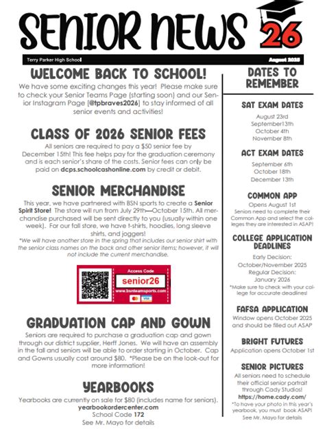August Newsletter Terry Parker High School