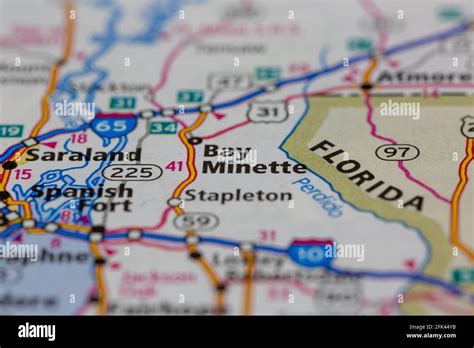 Bay Minette Alabama Usa Shown On A Geography Map Or Road Map Stock