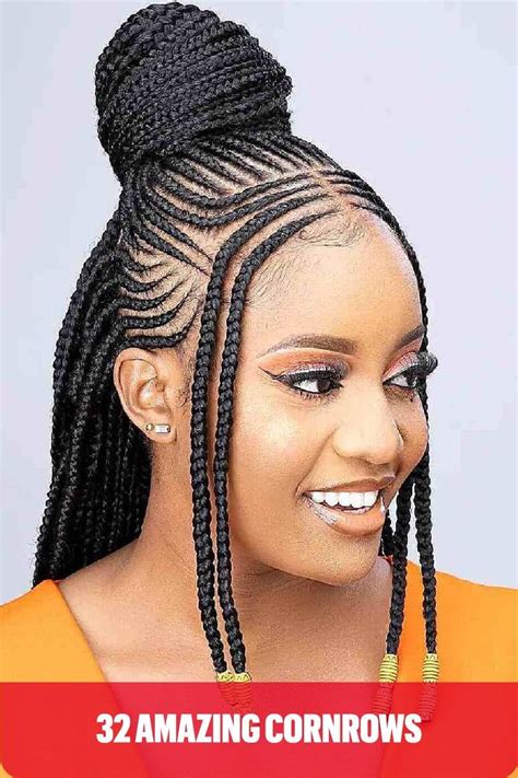 Beautiful Cornrows With A High Bun For Black Women Half Cornrows Beautiful Cornrows With A High Bun For Black Women Half Cornrows