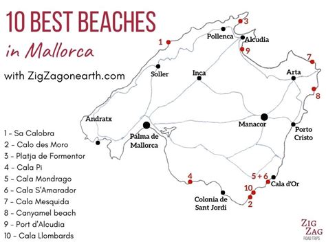 Best Beaches Mallorca Spain Map