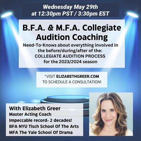 Bfa Mfa Audition Coaching Elizabeth Greer Acting Coach