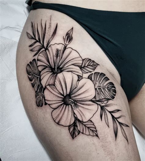 Black Hibiscus Tattoos