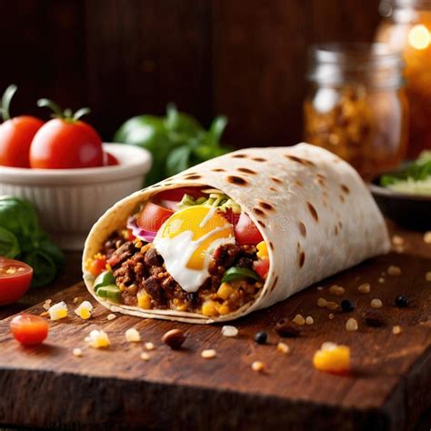 Breakfast Burrito Mexican American Breakfast Food Convenient Wrap Breakfast Burrito Mexican American Breakfast Food Convenient Wrap
