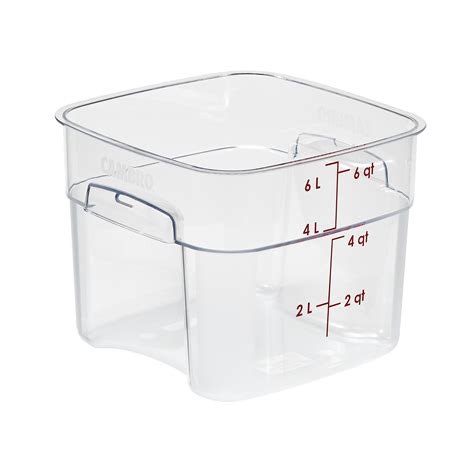 Cambro Camsquares Freshpro 6 Qt Translucent Square Polypropylene Food Storage Container