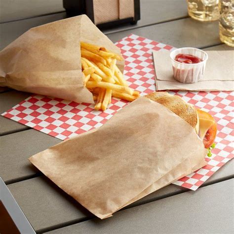 Carnival King 6 X 3 4 X 6 1 2 Extra Large Kraft Sandwich French Fry Bag 500 Pack