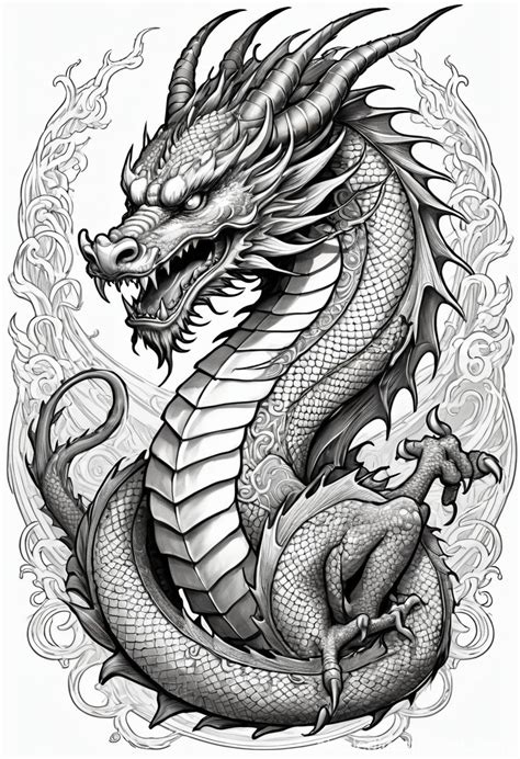 Chinese Dragon Tattoo Design Png Prompts Stable Diffusion Online