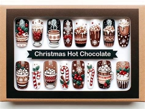 Christmas Hot Chocolate Nail Art Packaged Free Image Download