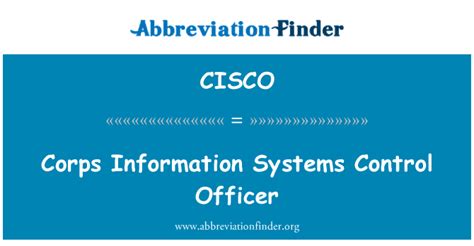 Cisco Corps Information Systems Control Officer