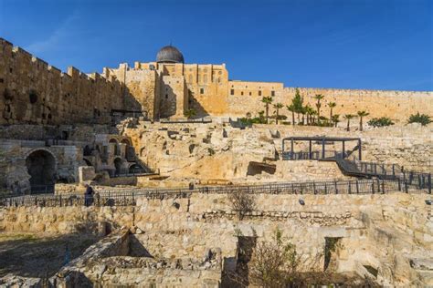 City Of David Jerusalem Israel Archeological Site Of Ancient Stock