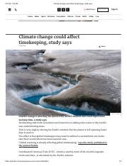 Climate Change Could Affect Timekeeping Study Says