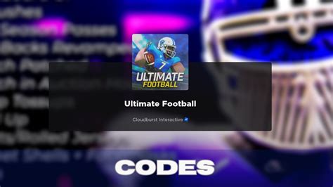 Codes For Ultimate Football 2024