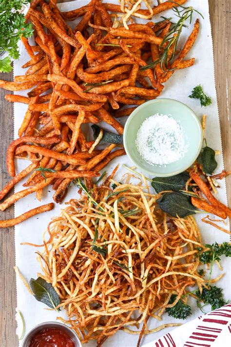 Crispy Air Fryer Shoestring Fries Deep Fry Option Savory Thoughts