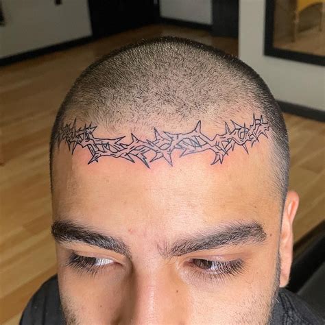 Crown Of Thorns Tattoo On Head
