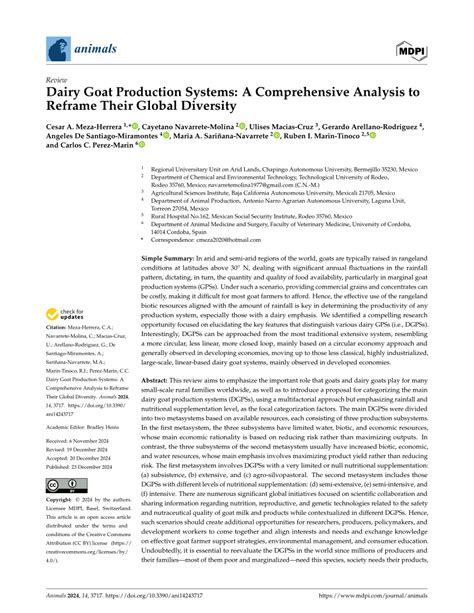 Dairy Goat Production Systems A Comprehensive Analysis To Reframe Their Global Diversity