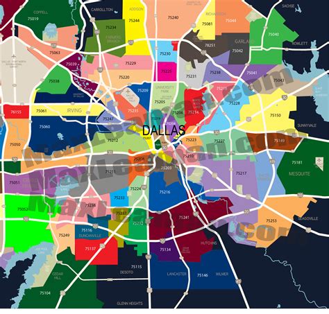Dallas Zip Code Map Mapbusinessonline