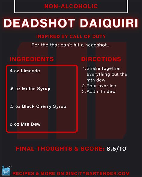 Deadshot Daiquiri Cocktail Amp Mocktail Inspired By Call Of Duty Deadshot Daiquiri Cocktail Amp Mocktail Inspired By Call Of Duty