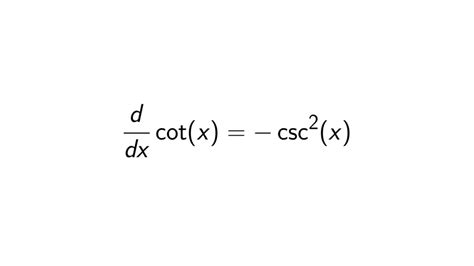 Mastering the Derivative of Cot Quickly
