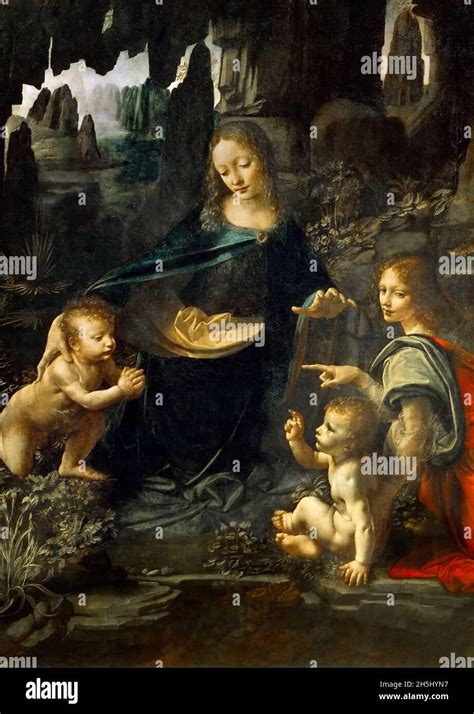 Detail From Virgin Of The Rocks By Leonardo Da Vinci Editorial Image
