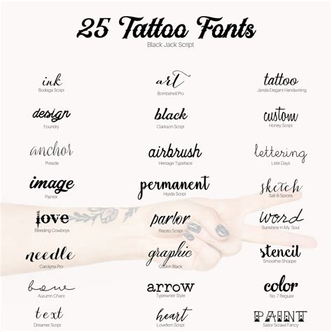 Different Fonts For Tattoos