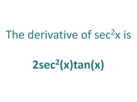 Mastering Differentiation: Sec 2x Breakdown