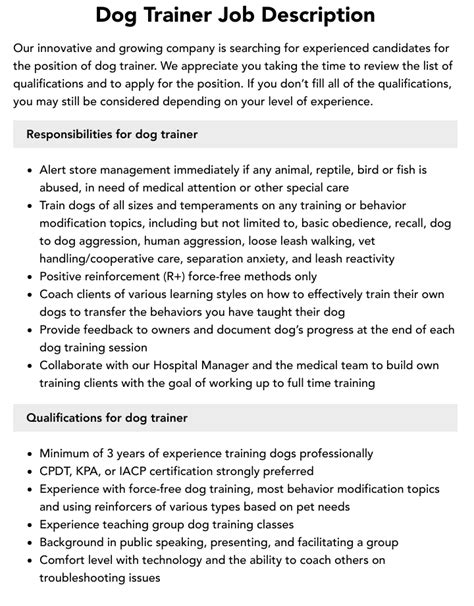 Dog Handler Job Description Dog Handler Job Description